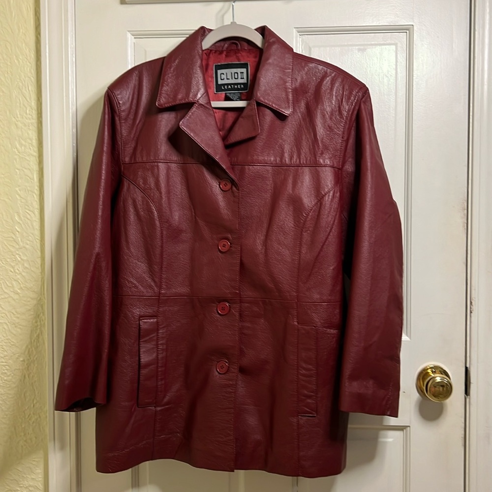 CLIO II 100% Leather Vintage Red Jacket